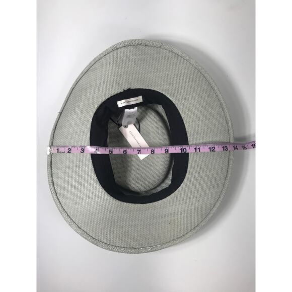 New Anthropologie Rowan Trimmed Boater Straw Hat Ivory Summer Sun Vacation - Picture 10 of 10